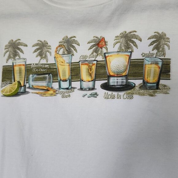 Newport Blue Mens White Graphic T-Shirt Short Sleeve Size XL - Picture 3 of 5